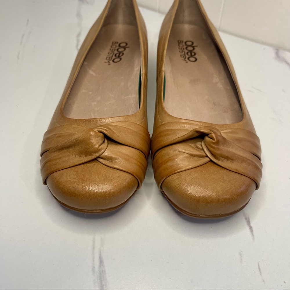 Abeo Terrie BIO System Tan Leather Knotted Flats Shoes Arch Support Size 7.5 - Picture 3 of 8